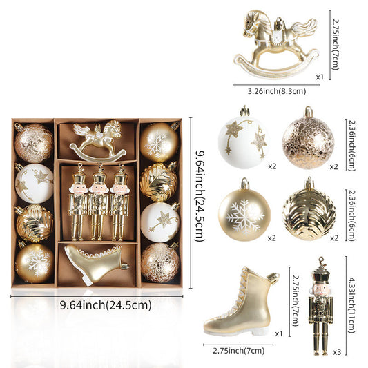 Christmas Tree Ornament Set ¨C Electroplated and Hand-Painted Festive Decorations
