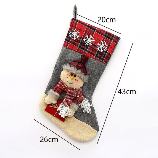 Large Christmas Crafted Decorative Sock Gift Bag