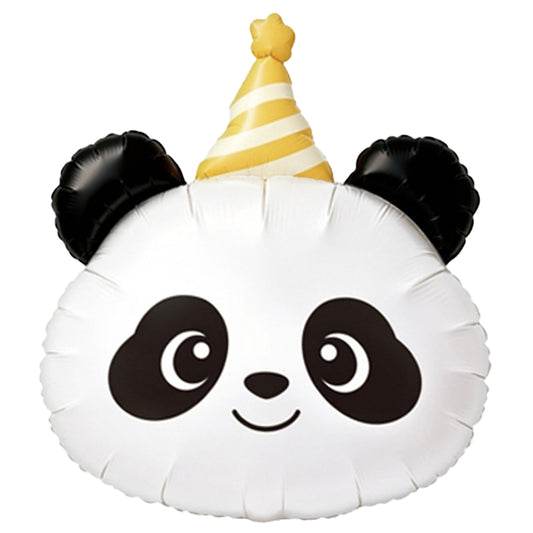 Cute cartoon birthday hat with animal-shaped aluminum foil balloon