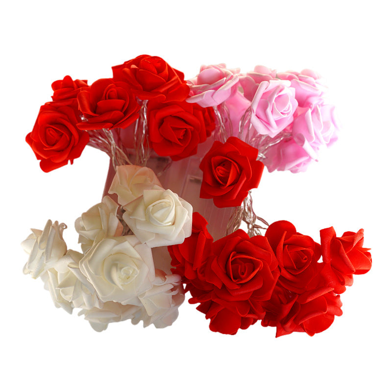 LED Artificial Rose String Lights ¨C Romantic Decorative Lights for Valentine's Day, Weddings, Proposals, and Confessions