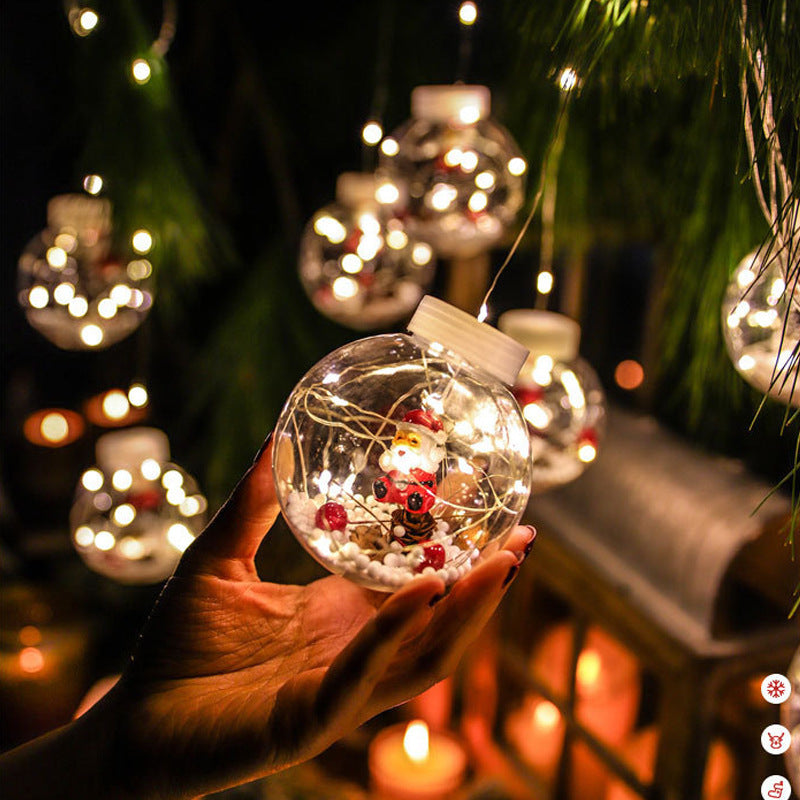 LED Curtain Lights ¨C Santa & Snowman Wishing Ball String Lights ¨C Festive Copper Wire Window Decorations