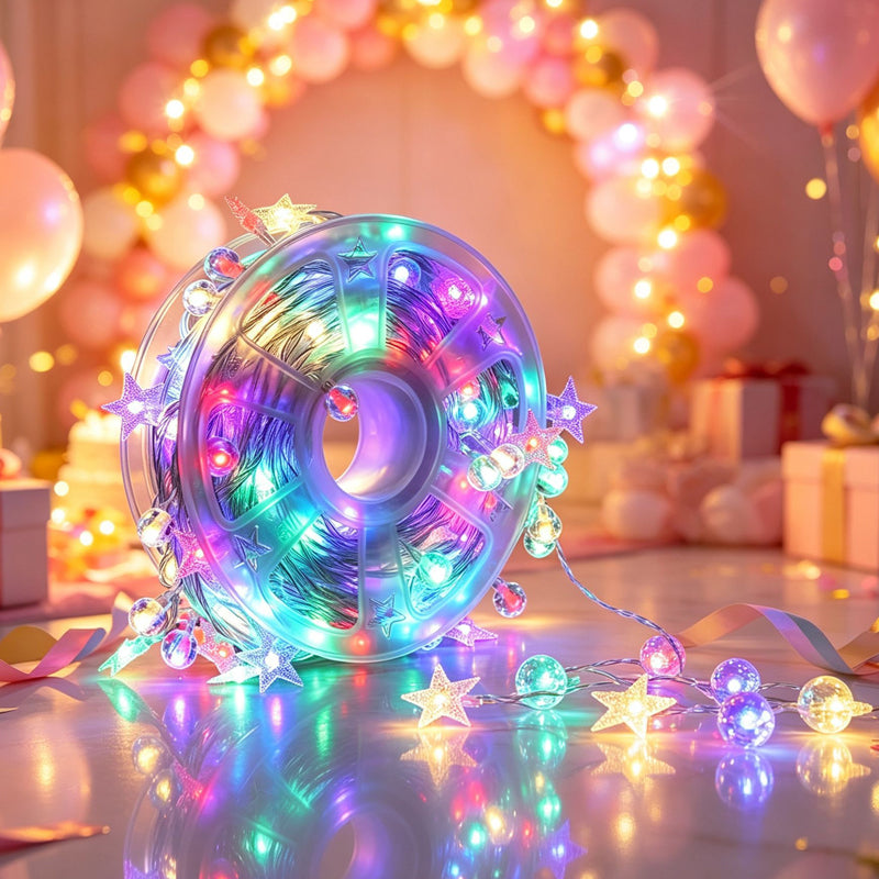 Star-shaped spherical LED string lights ¨C colorful waterproof Christmas tree decorations and festive ambiance lighting
