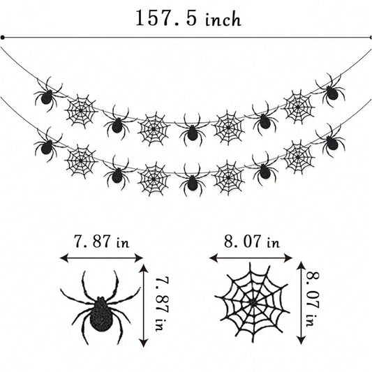 Paper-cutting and floral decoration party scene setup prop ¨C Spider Banner