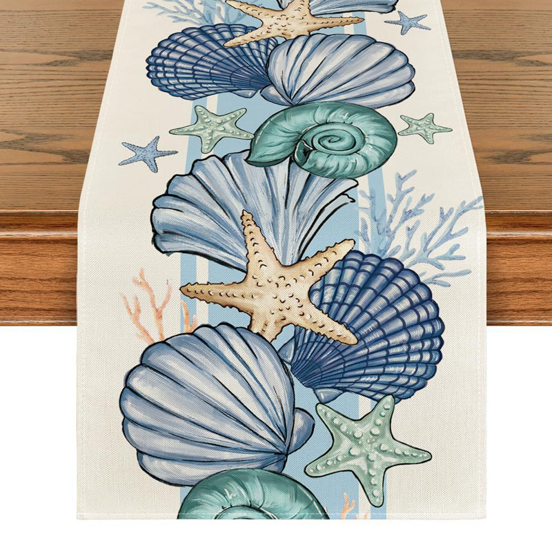 Stamped tablecloth ¨C ideal for festive party table settings; made of linen fabric