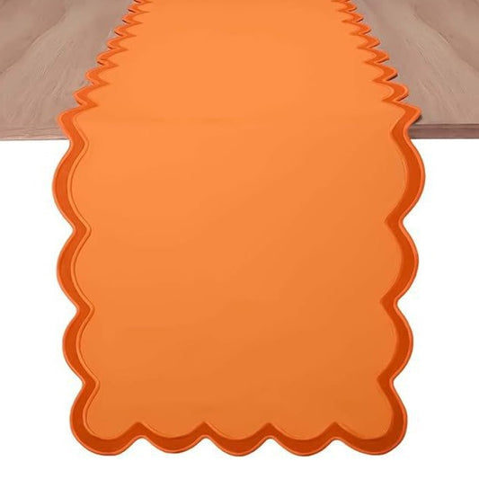 Pure cotton appliqu¨¦ table flag with exquisite embroidery and wavy-edge tablecloth