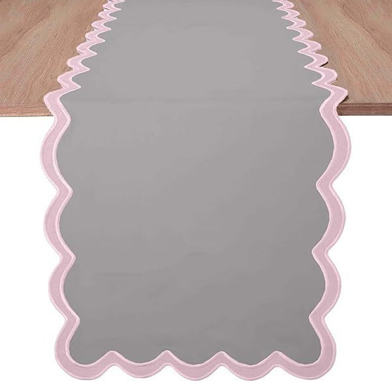 Pure cotton appliqu¨¦ table flag with exquisite embroidery and wavy-edge tablecloth