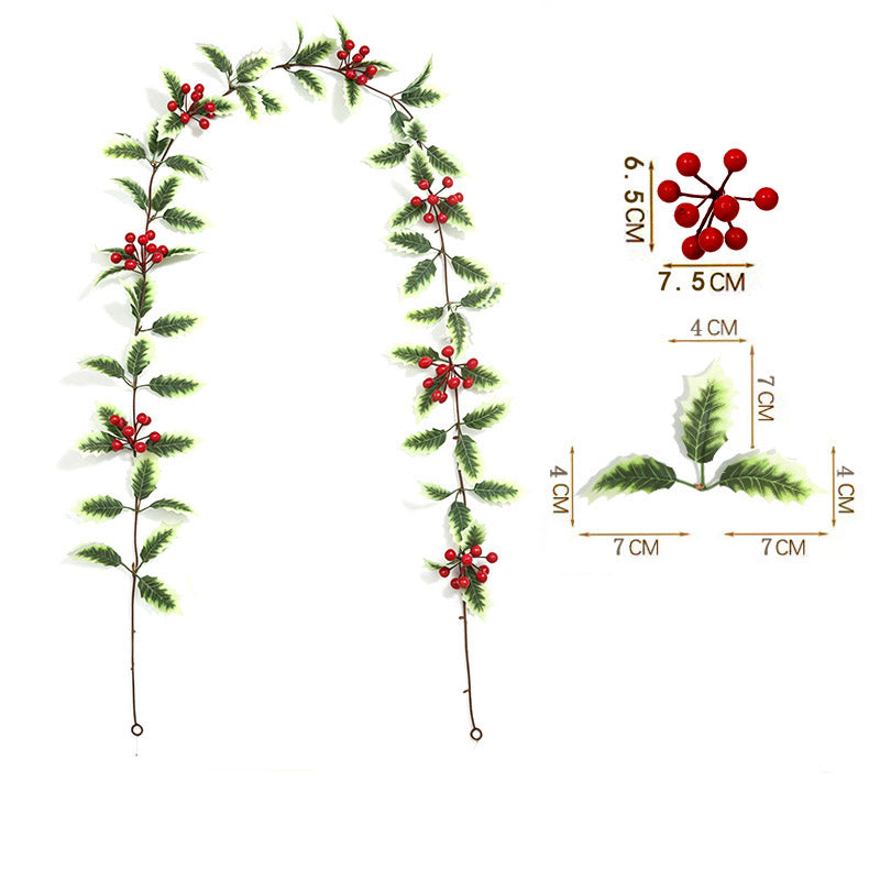 Artificial Red Berry and Green Leaf Christmas Wreath/Garland ¨C Festive Home, Party, and Fireplace Decoration