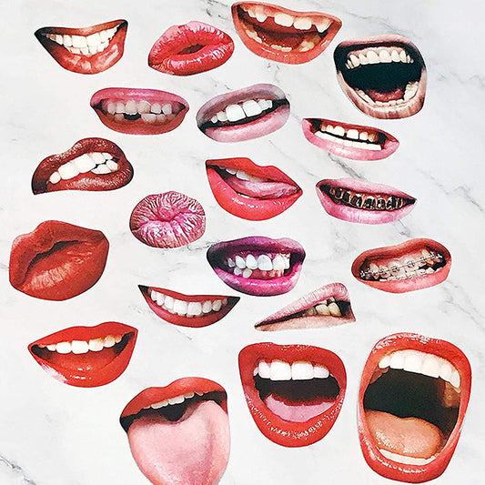 20-Piece Lip-Themed Photo Prop Set: Colorful, Quirky Designs for "Single Queen" Parties and Fun Selfies