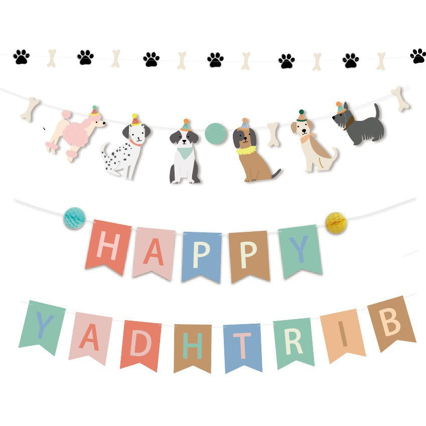 Dog Birthday Party Decorations: Macaron-Colored Spiral Hanging Swirls ¨C Pet-Themed Cartoon Dog Decor