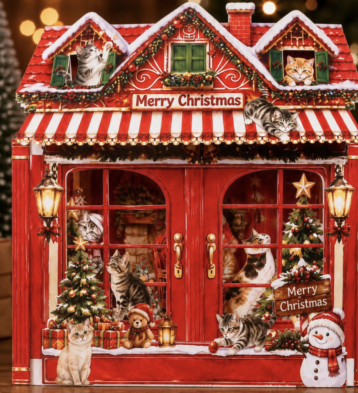 Christmas Cottage 3D Pop-Up Card