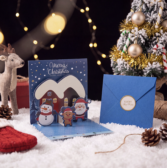 3D Christmas Greeting Card Creative Christmas Eve Message Holiday Card