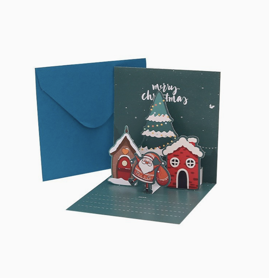3D Christmas Greeting Card Creative Christmas Eve Message Holiday Card