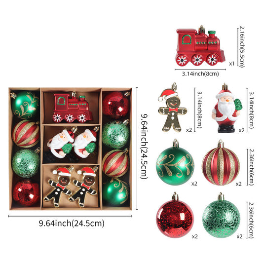 Christmas Tree Ornament Set ¨C Electroplated and Hand-Painted Festive Decorations