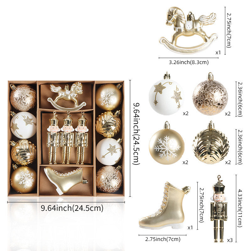 Christmas Tree Ornament Set ¨C Electroplated and Hand-Painted Festive Decorations