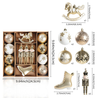 Christmas Tree Ornament Set ¨C Electroplated and Hand-Painted Festive Decorations