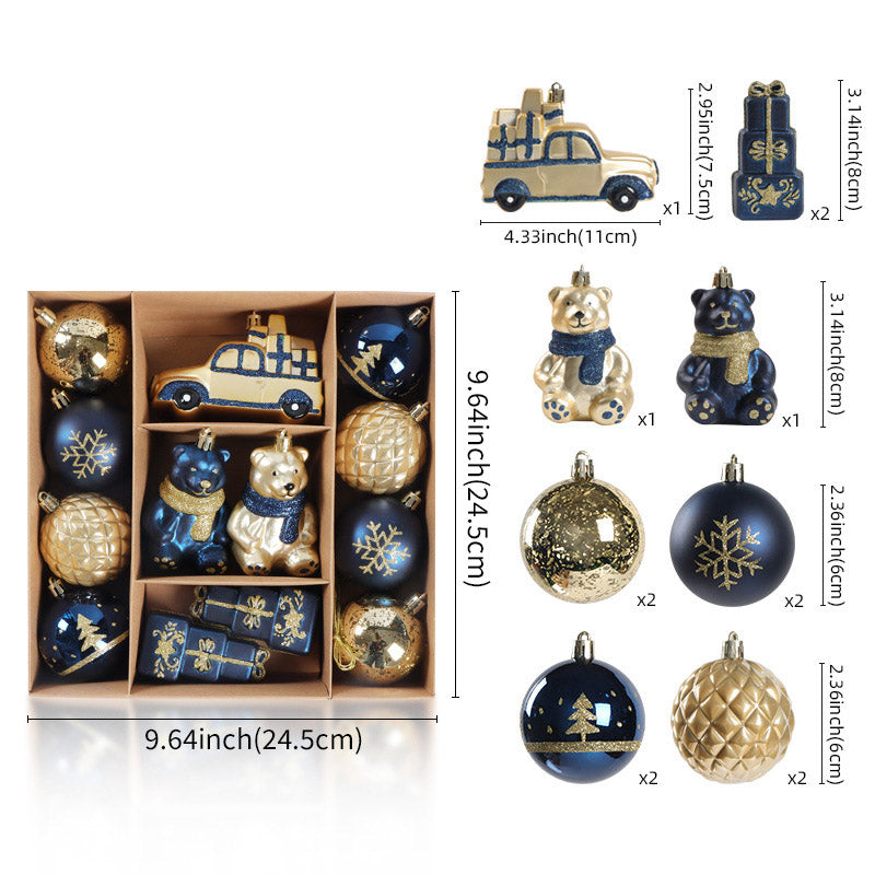 Christmas Tree Ornament Set ¨C Electroplated and Hand-Painted Festive Decorations