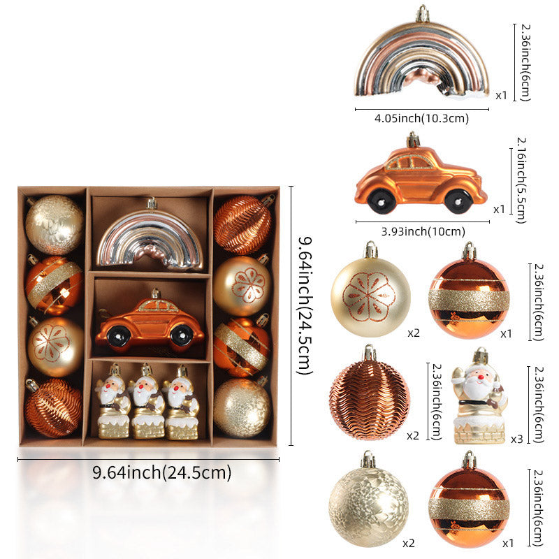 Christmas Tree Ornament Set ¨C Electroplated and Hand-Painted Festive Decorations
