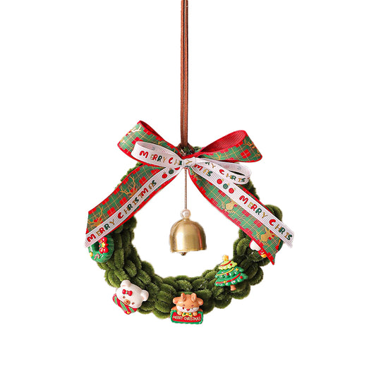 Christmas wreath scene decoration ¨C Christmas tree ornaments ¨C Wicker ring pendant