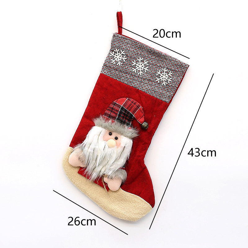 Large Christmas Crafted Decorative Sock Gift Bag