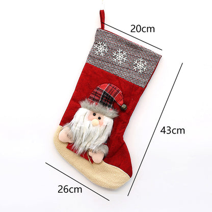 Large Christmas Crafted Decorative Sock Gift Bag