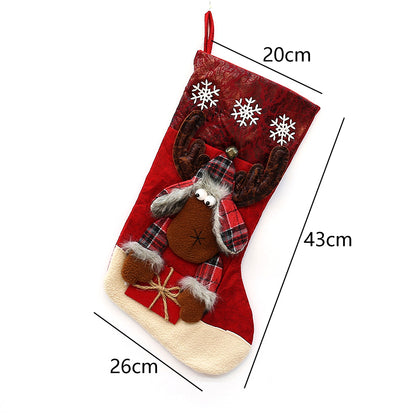 Large Christmas Crafted Decorative Sock Gift Bag