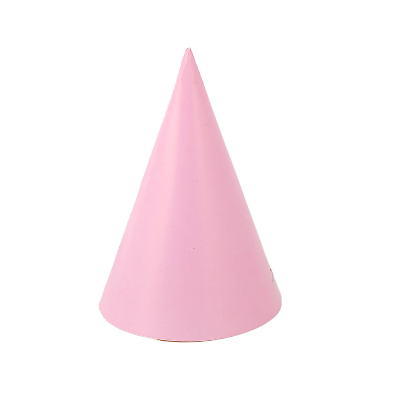 Solid-color cone-shaped birthday party hat / Plain triangular party hat