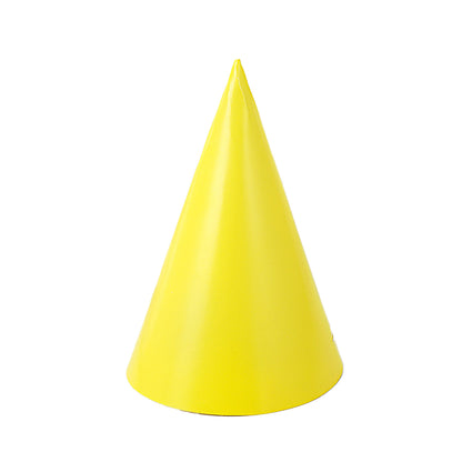 Solid-color cone-shaped birthday party hat / Plain triangular party hat