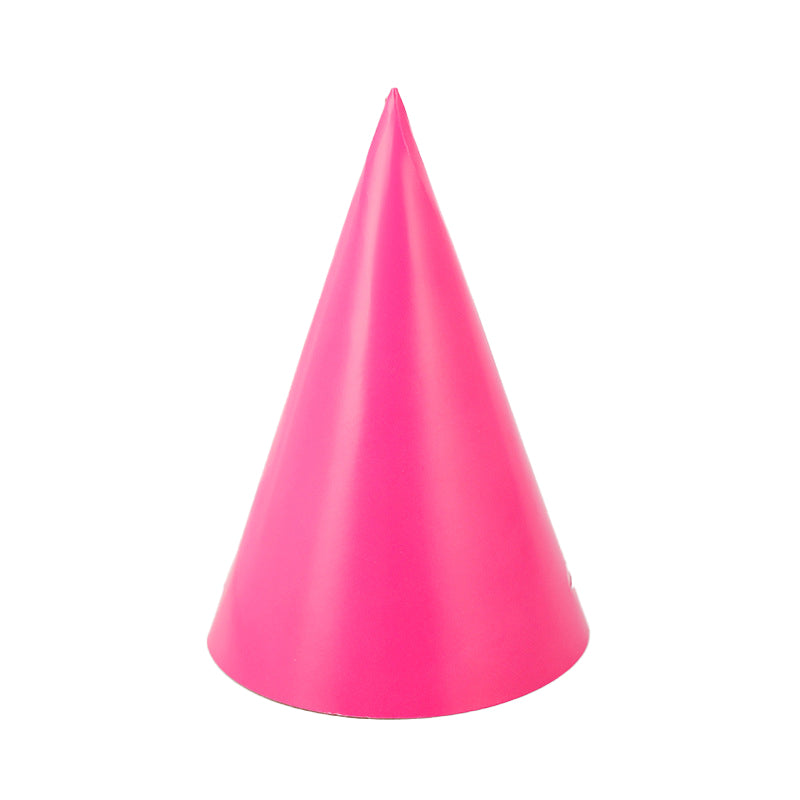 Solid-color cone-shaped birthday party hat / Plain triangular party hat