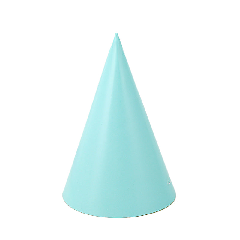 Solid-color cone-shaped birthday party hat / Plain triangular party hat