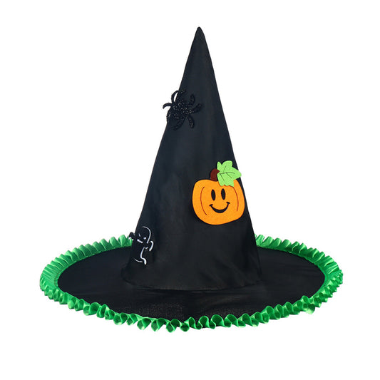 Witch's Hat ¨C Spider Web & Wizard's Black Pumpkin ¨C Halloween Party Decorative Witch's Hat