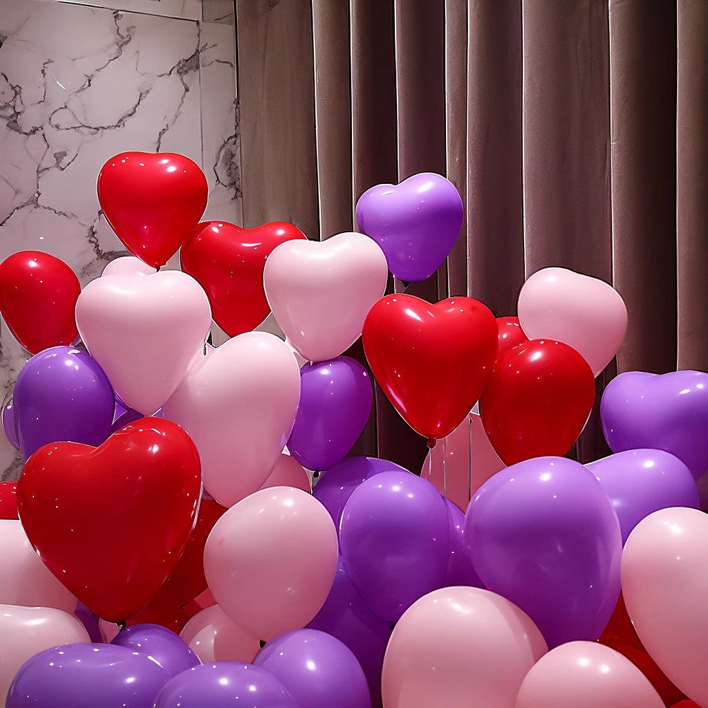 10-Inch Macaron Heart-Shaped Balloons ¨C Romantic Decor for Weddings, Proposals, Parties, and Birthdays