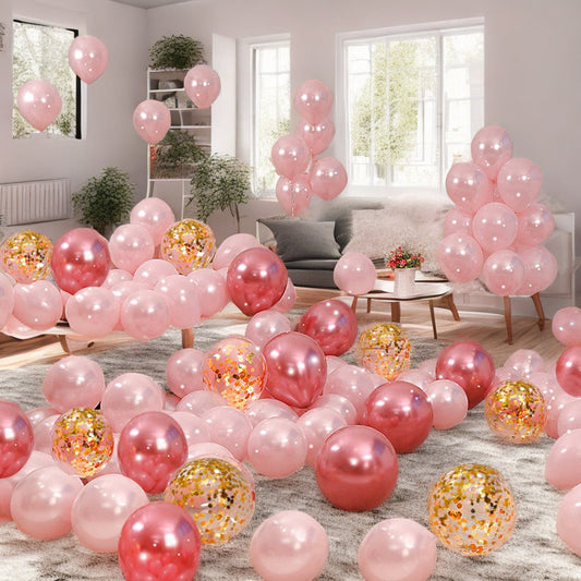 Vintage-style balloon decorations for birthday parties, weddings, and bridal suites¡ªcreating a romantic pink setting