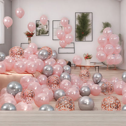 Vintage-style balloon decorations for birthday parties, weddings, and bridal suites¡ªcreating a romantic pink setting