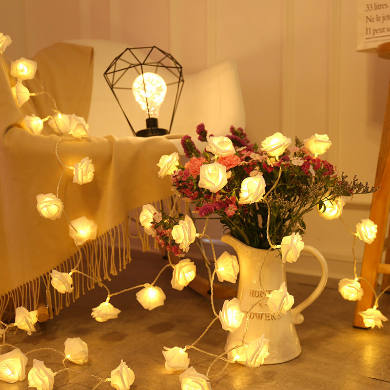 LED Artificial Rose String Lights ¨C Romantic Decorative Lights for Valentine's Day, Weddings, Proposals, and Confessions