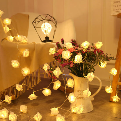 LED Artificial Rose String Lights ¨C Romantic Decorative Lights for Valentine's Day, Weddings, Proposals, and Confessions