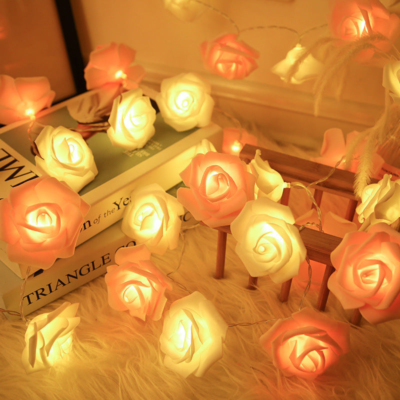 LED Artificial Rose String Lights ¨C Romantic Decorative Lights for Valentine's Day, Weddings, Proposals, and Confessions
