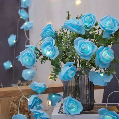 LED Artificial Rose String Lights ¨C Romantic Decorative Lights for Valentine's Day, Weddings, Proposals, and Confessions