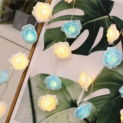 LED Artificial Rose String Lights ¨C Romantic Decorative Lights for Valentine's Day, Weddings, Proposals, and Confessions