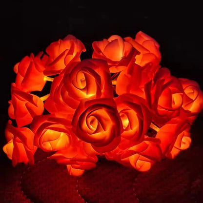 LED Artificial Rose String Lights ¨C Romantic Decorative Lights for Valentine's Day, Weddings, Proposals, and Confessions