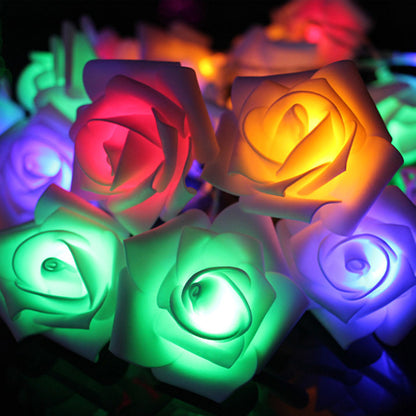 LED Artificial Rose String Lights ¨C Romantic Decorative Lights for Valentine's Day, Weddings, Proposals, and Confessions
