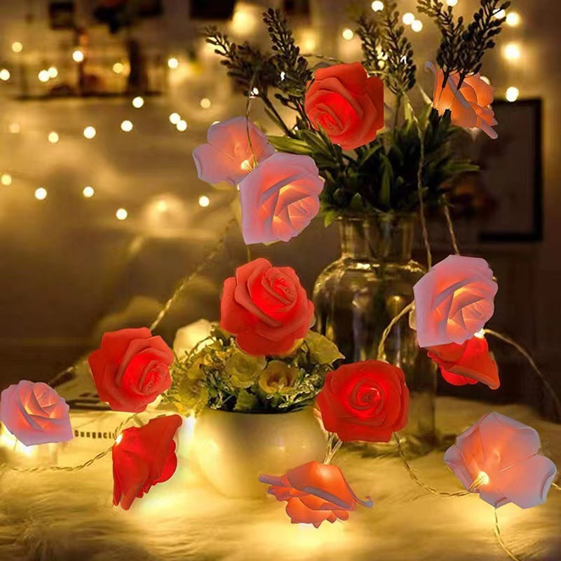 LED Artificial Rose String Lights ¨C Romantic Decorative Lights for Valentine's Day, Weddings, Proposals, and Confessions