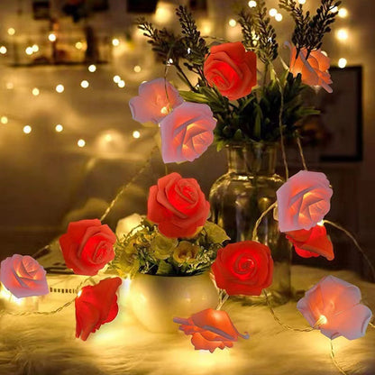 LED Artificial Rose String Lights ¨C Romantic Decorative Lights for Valentine's Day, Weddings, Proposals, and Confessions