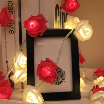 LED Artificial Rose String Lights ¨C Romantic Decorative Lights for Valentine's Day, Weddings, Proposals, and Confessions