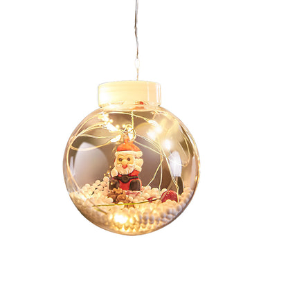 LED Curtain Lights ¨C Santa & Snowman Wishing Ball String Lights ¨C Festive Copper Wire Window Decorations