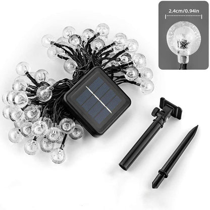30 LED colored light bubble ball crystal sphere solar courtyard light ¨C Christmas festive decorative string light
