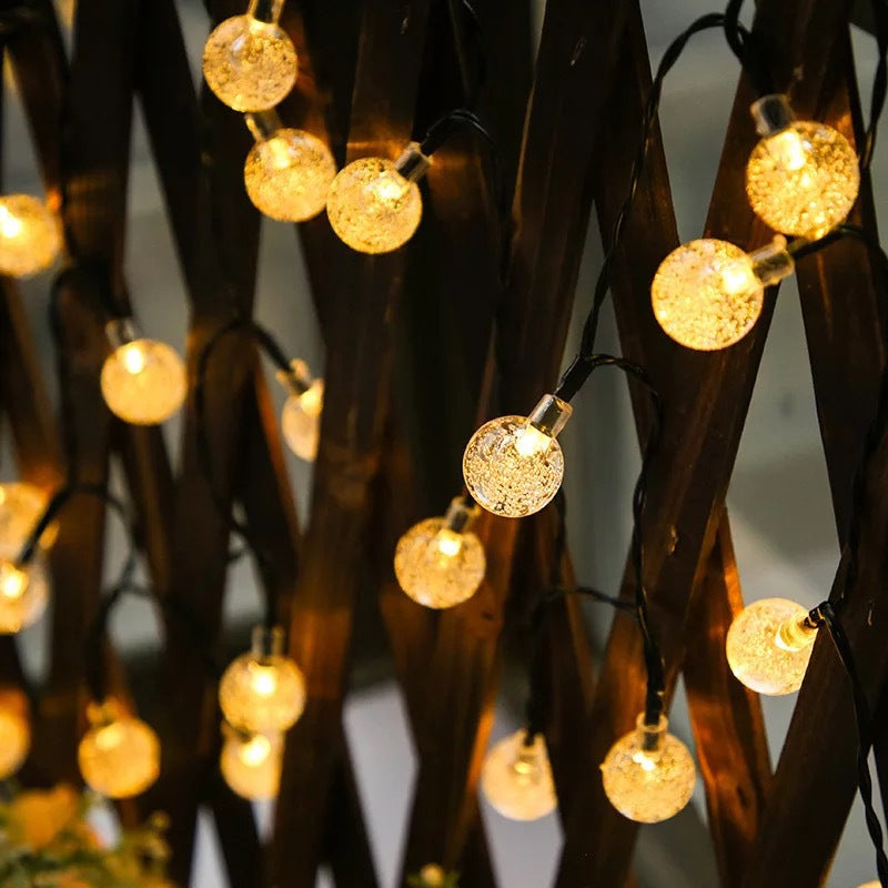 30 LED colored light bubble ball crystal sphere solar courtyard light ¨C Christmas festive decorative string light