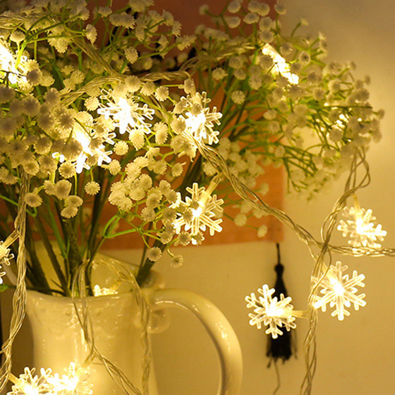 LED snowflake and star string lights ¨C festive indoor decoration, Christmas home decor, colorful lights