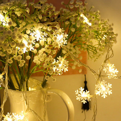 LED snowflake and star string lights ¨C festive indoor decoration, Christmas home decor, colorful lights
