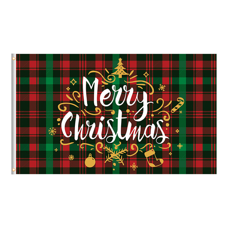 Christmas backdrop fabric, Christmas party decor items, festive checkered fabric, ambient hanging fabric