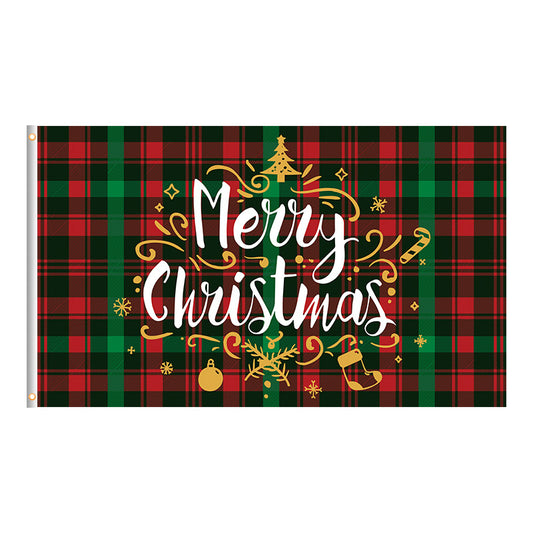 Christmas backdrop fabric, Christmas party decor items, festive checkered fabric, ambient hanging fabric